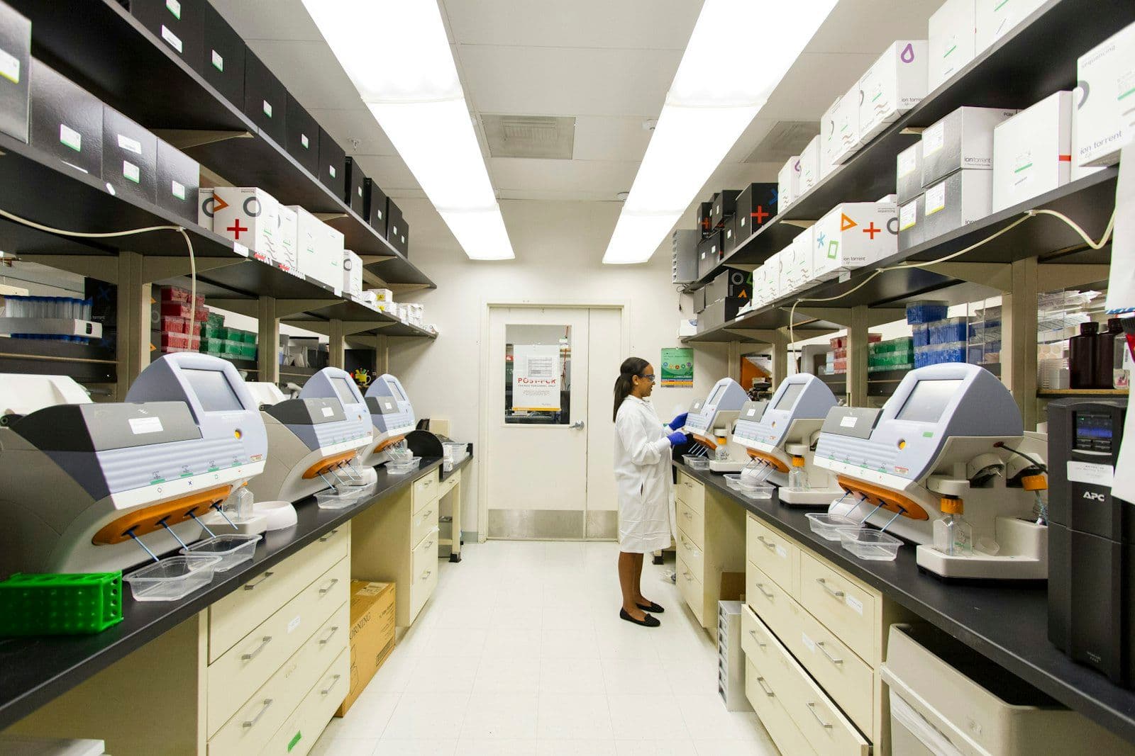 Laboratory specialist working with samples in a fertility clinic